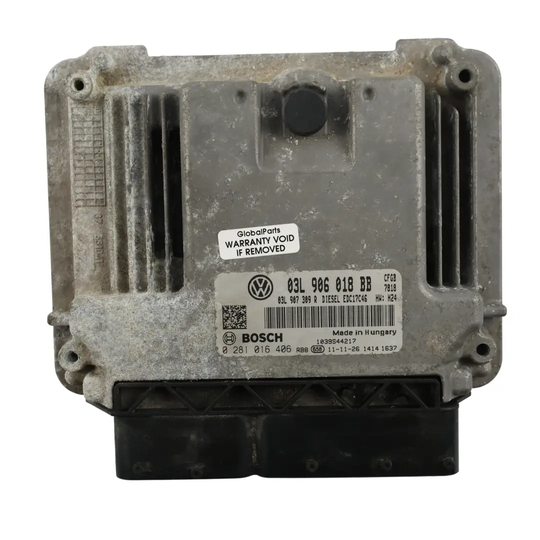 Volkswagen Golf GTD Mk6 2.0 TDI CFGB Motor Steuergerät ECU Manuell - SKU 03L906018BB - Teilenummer 03L906018BB