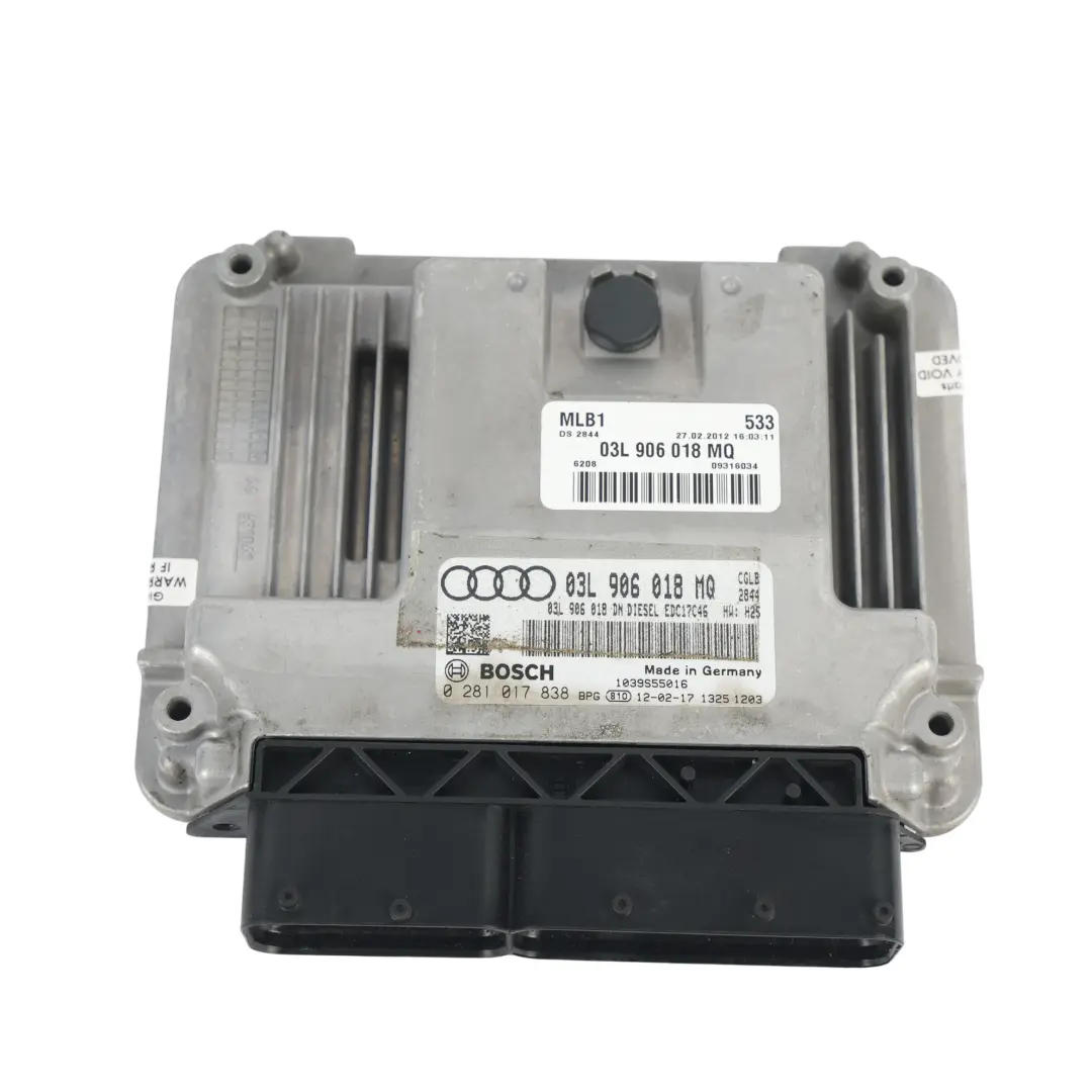 Audi Q5 8R CJCA 2.0 TDI 143HP Quattro ECU Motore Automatico - SKU 03L906018MQ-1 - Numero di parte 03L906018MQ