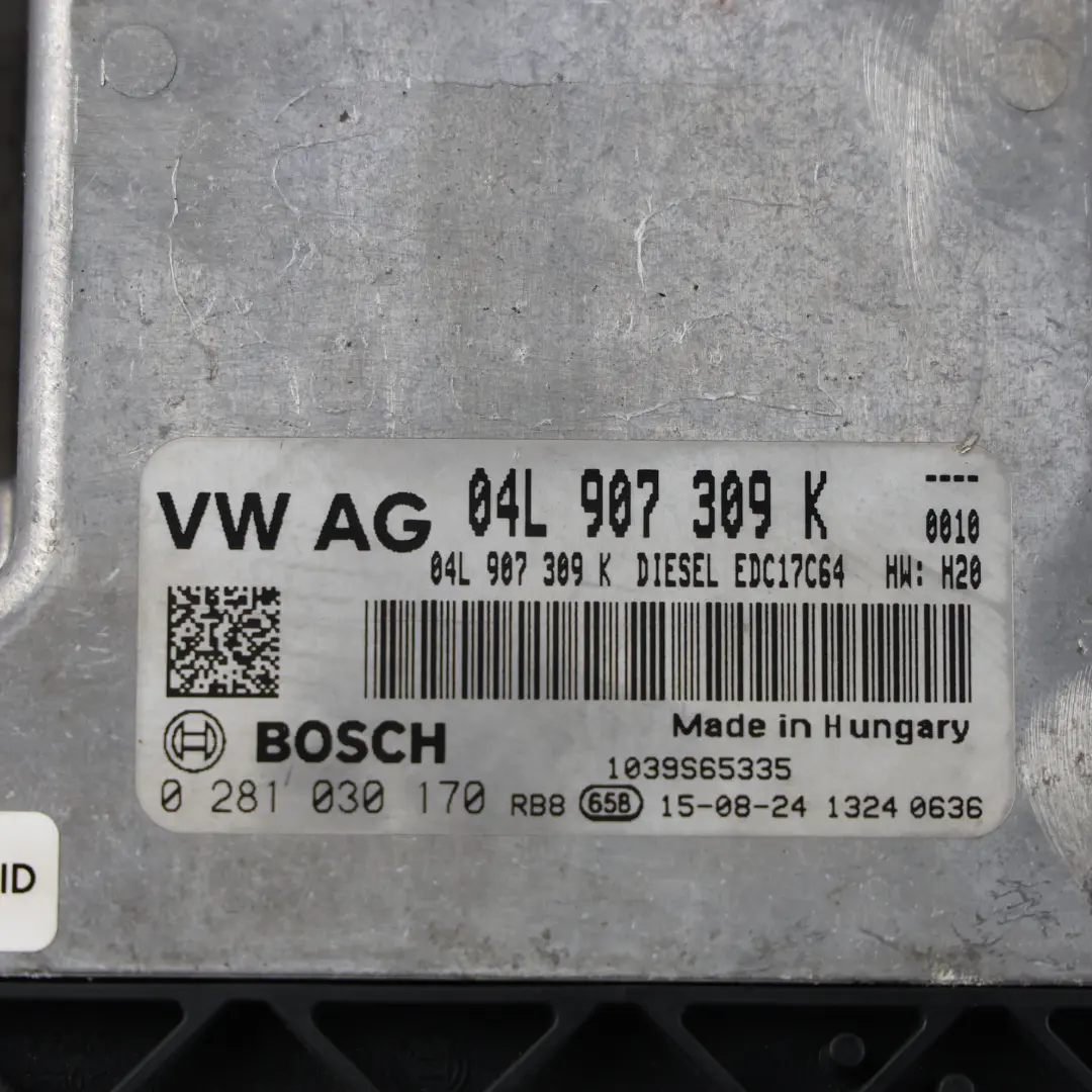 VW Tiguan 5N Audi Q3 8U 2.0 TDI CUVC 150HP Engine Control Unit ECU - SKU 04L907309K-5 - Part number 04L907309K
