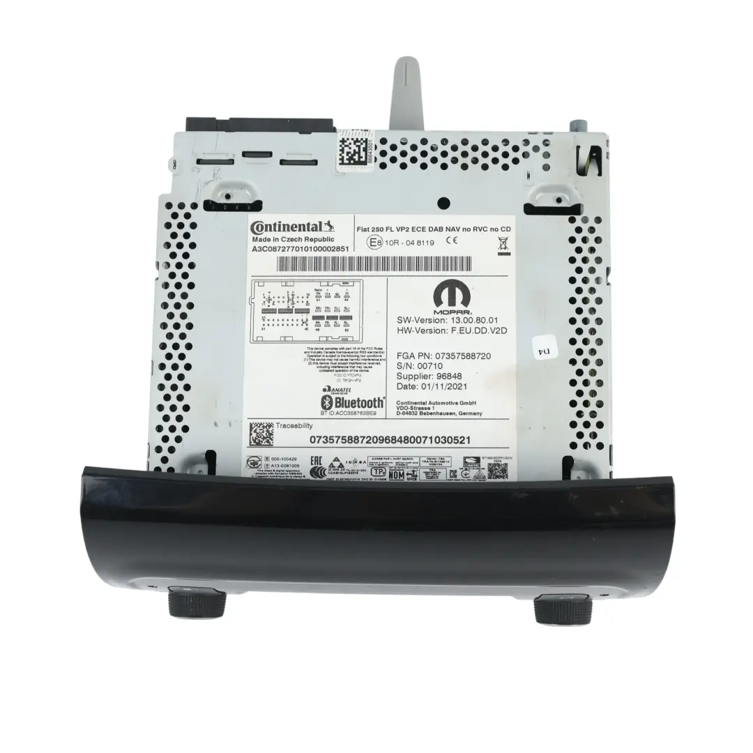 Mk3 Multimedia Sat Nav Radio DAB NAV Player Head Unit to Citroën Relay with Part number 07357588720 Citroën Relay Mk3 Multimedia Sat Nav Radio DAB NAV Player Head Unit - SKU 07357588720 - Part number 07357588720