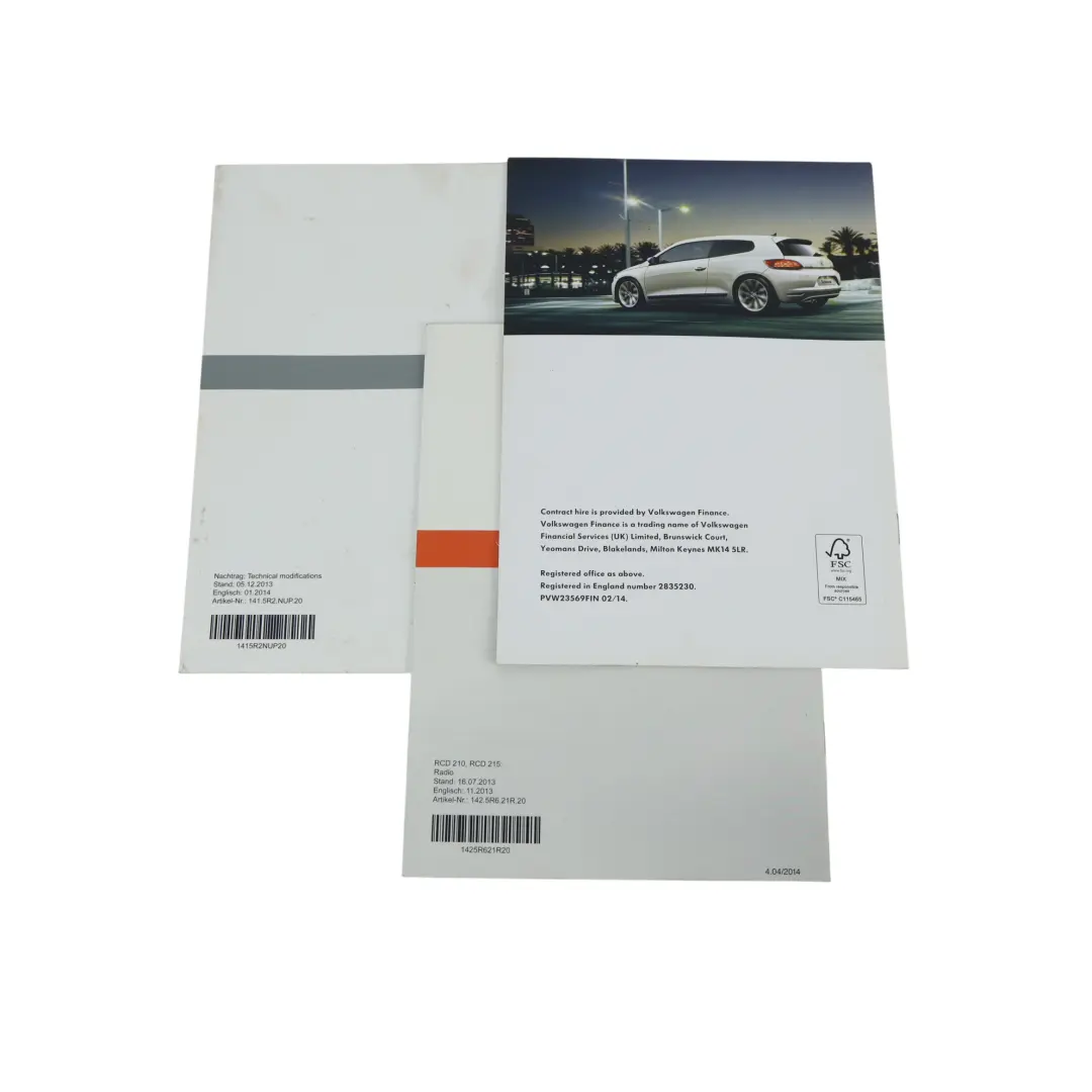 Volkswagen Scirocco MK3 Custodia Libretto Manuale Uso Manutenzione - SKU 1425R1BUP20 - Numero di parte 1425R1BUP20