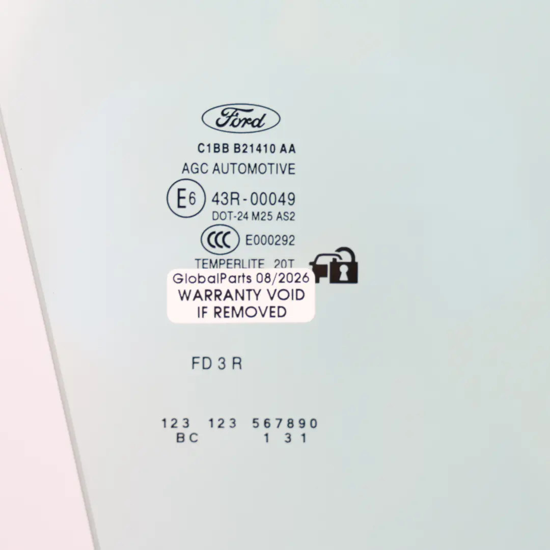 Ford Fiesta Mk7 Door Window Glass Front Right O/S C1BB-B21410-AA - SKU 1801401 - Part number 1801401