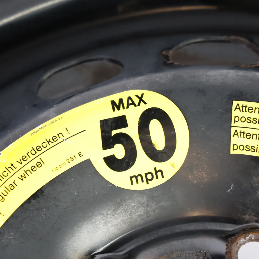 Skoda Octavia II Spare Wheel Steel Rim R16 6.5J ET50 - SKU 1K0601027K-2 - Part number 1K0601027K