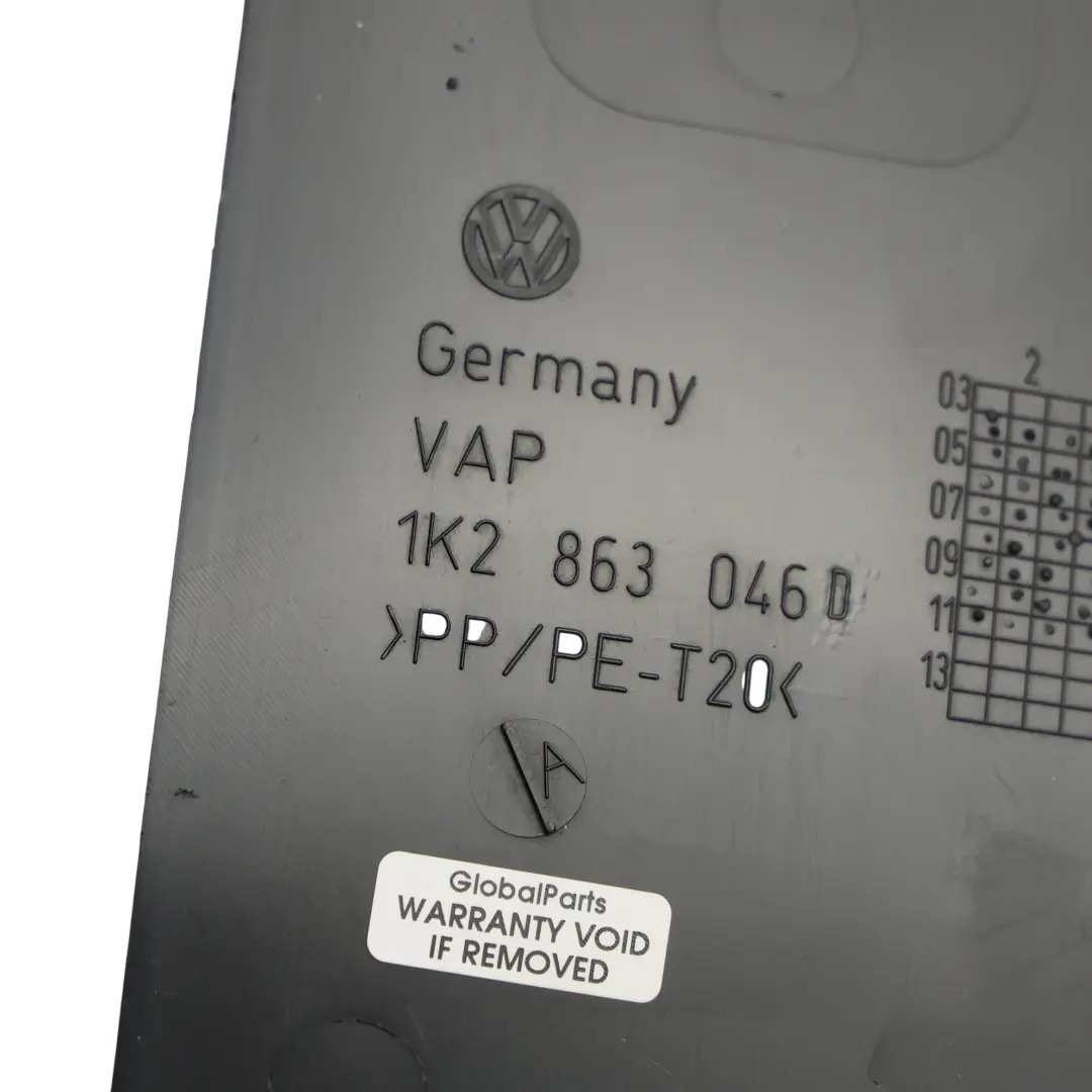 VW Golf GTI R 5K Mk6 Eos 1F Centre Console Side Trim Cover Right O/S - SKU 1K2863046D - Part number 1K2863046D