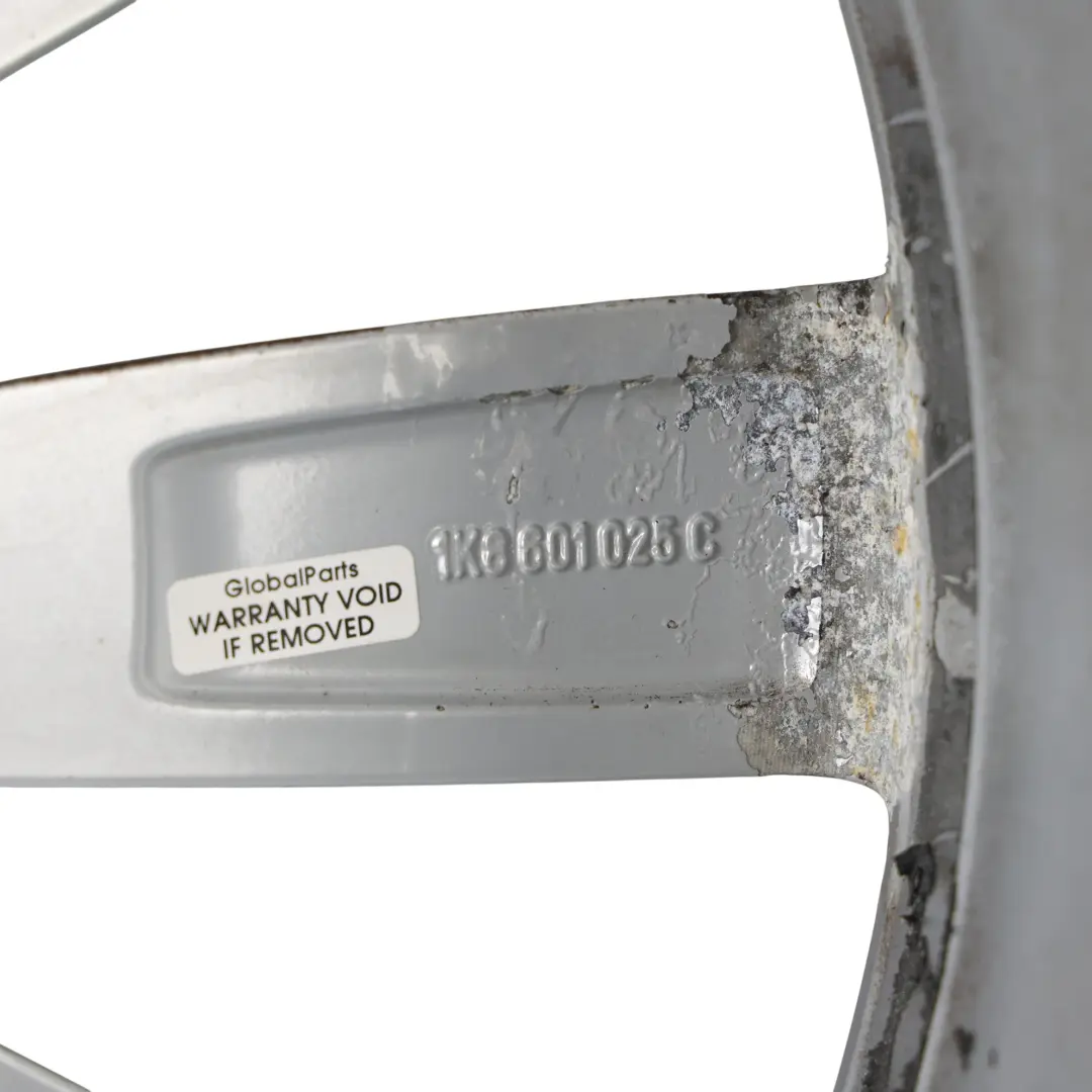 Volkswagen Scirocco Silver Alloy Wheel Rim 19" 8J ET:41 5x112 Lugano - SKU 1K8601025C-1 - Part number 1K8601025C