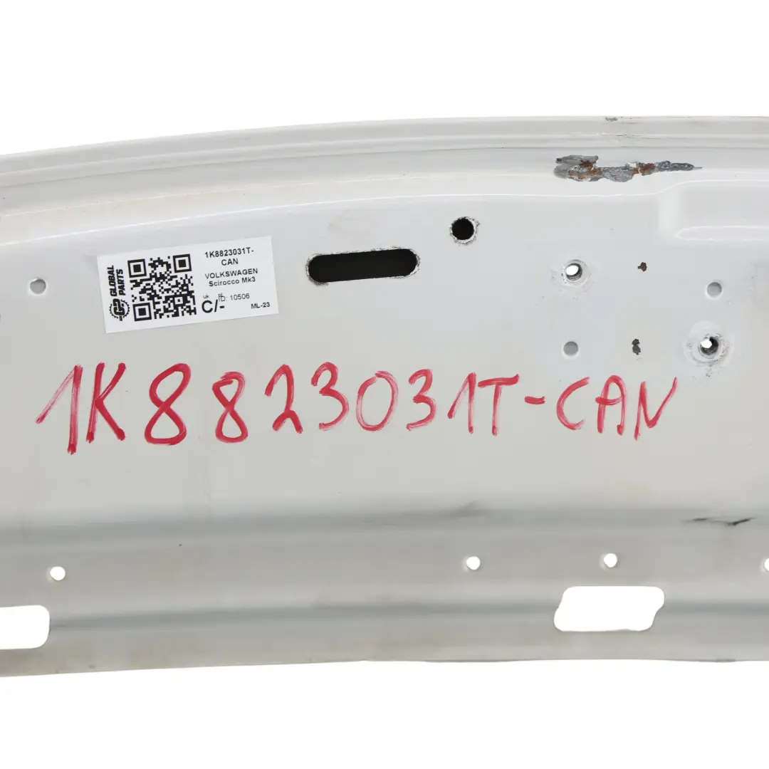 Volkswagen Scirocco Mk3 Hood Bonnet Engine Cover Candy White - B9A - SKU 1K8823031T-CAN - Part number 1K8823031T