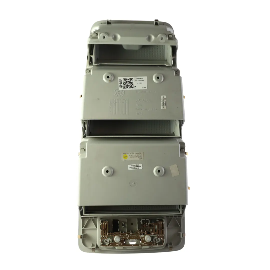 Plafoniera Interna Vano Portaoggetti Grigio per Volkswagen Touran 1T con numero di parte 1T0868837C Volkswagen Touran 1T Plafoniera Interna Vano Portaoggetti Grigio - SKU 1T0868837C - Numero di parte 1T0868837C