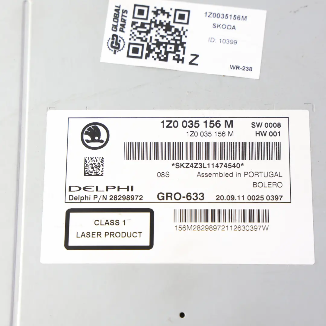 Skoda Yeti 5L Radio Odtwarzacz CD MP3 Bolero - SKU 1Z0035156M - Numer Części 1Z0035156M