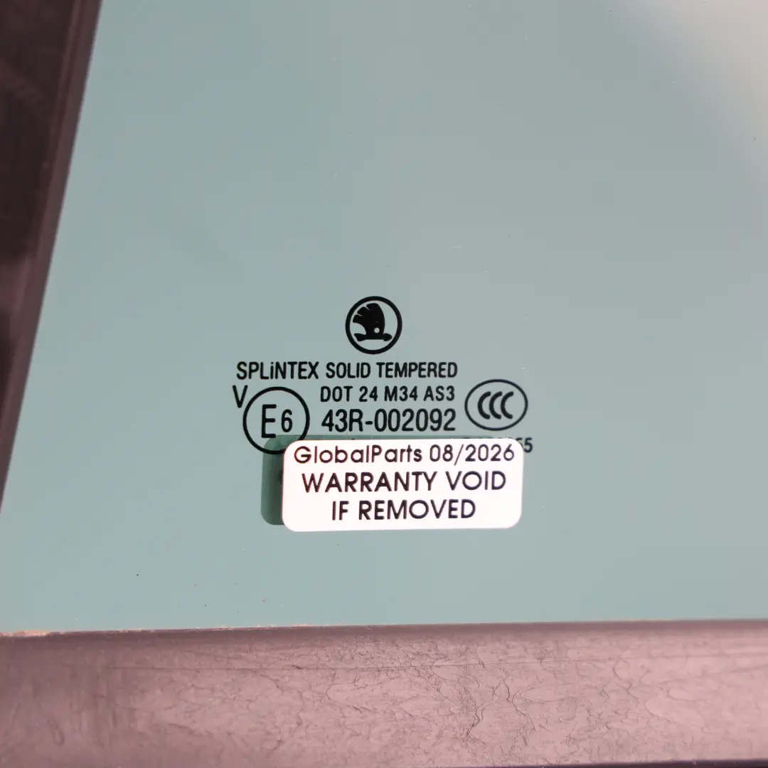 Skoda Octavia Scout Mk2 Rear Door Window Seal Glass AS3 Left N/S - SKU 1Z9845209L - Part number 1Z9845209L