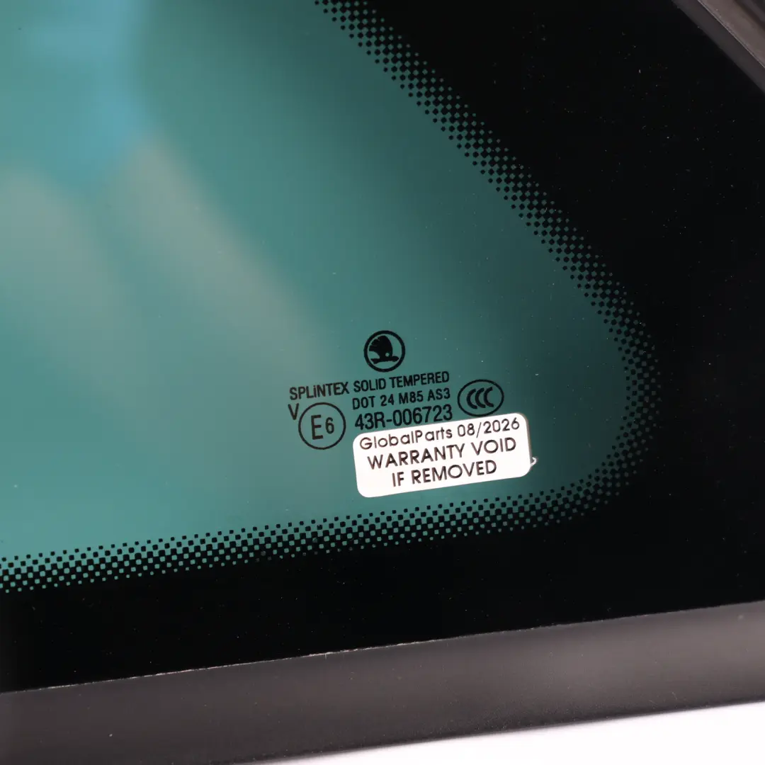 Mk2 1Z Rear Quarter Window Glass Left N/S AS3 to Skoda Octavia with Part number 1Z9845297AB Skoda Octavia Mk2 1Z Rear Quarter Window Glass Left N/S AS3 - SKU 1Z9845297AB - Part number 1Z9845297AB
