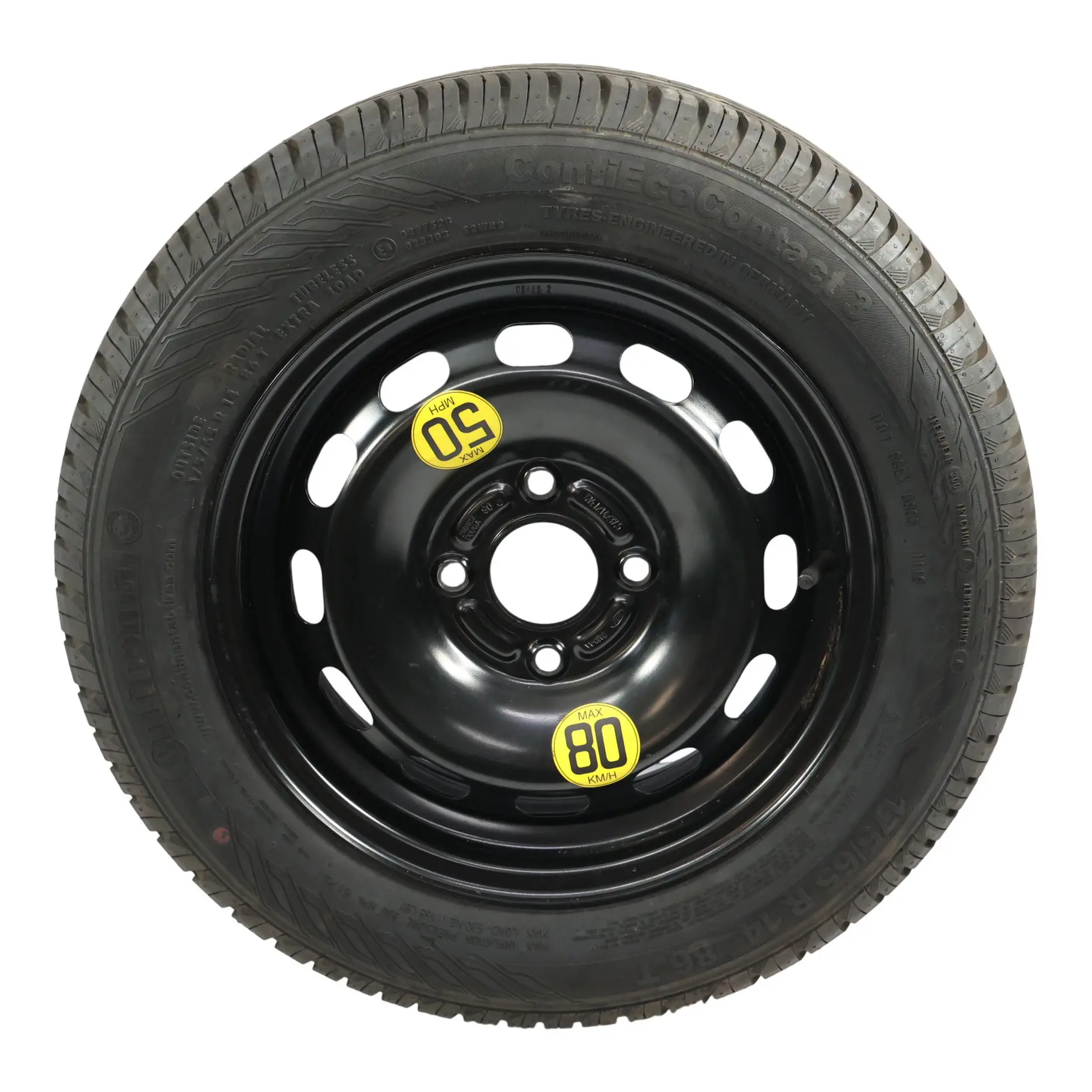 Ford Fiesta MK7 Reserverad Stahl 14" 5,5J Reifen 175/65 Continental 2140823