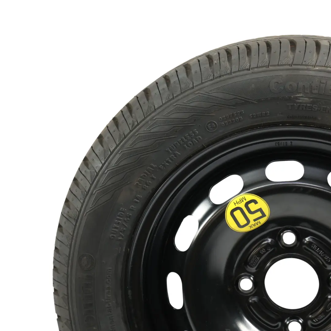 Reserverad Stahl 14" 5,5J Reifen 175/65 Continental für Ford Fiesta MK7 mit Teilenummer 2140823 Ford Fiesta MK7 Reserverad Stahl 14" 5,5J Reifen 175/65 Continental - SKU 2140823-2 - Teilenummer 2140823