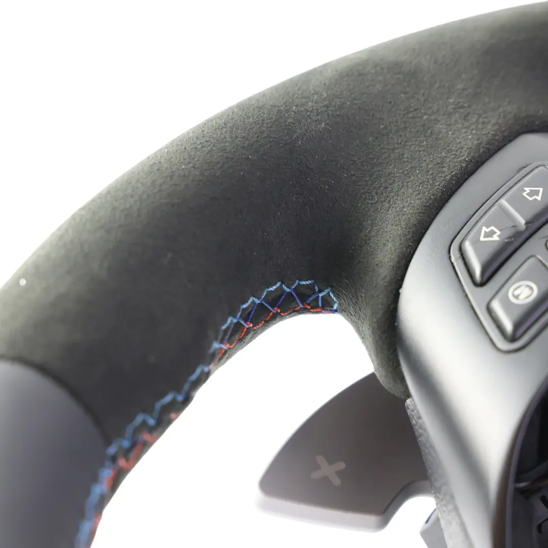 Leather M-Sport Thick Steering Wheel Paddle Shift to BMW E90 E92 E93 M3 NEW Black with Part number 2283738 BMW E90 E92 E93 M3 NEW Black Leather M-Sport Thick Steering Wheel Paddle Shift - SKU 2283738-2 - Part number 2283738