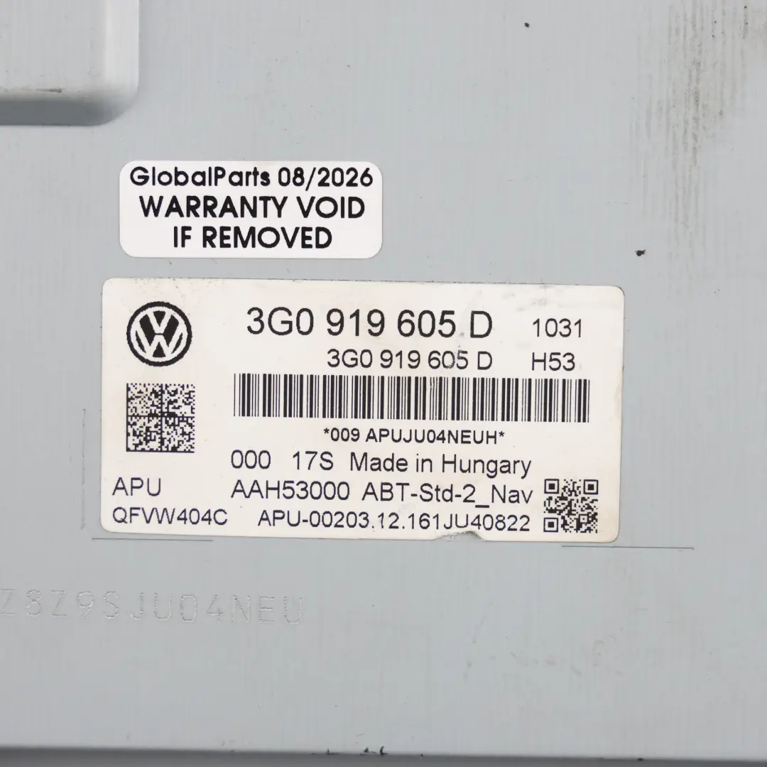Volkswagen Golf Mk7 Multimedia Radio Sat Nav Radio Display Screen - SKU 3G0919605D-1 - Part number 3G0919605D