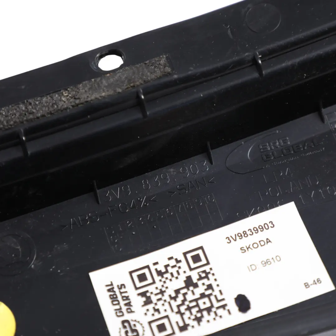 Skoda Superb 3V Pillar C Cover Panel Moulding Rear Left N/S - SKU 3V9839903 - Part number 3V9839903