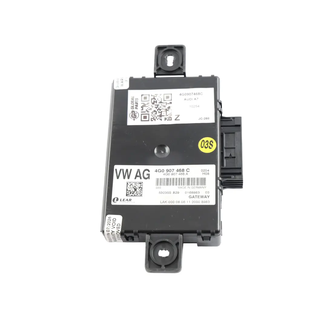 Audi A7 4G Central Getaway Control Unit Module ECU - SKU 4G0907468C - Part number 4G0907468C