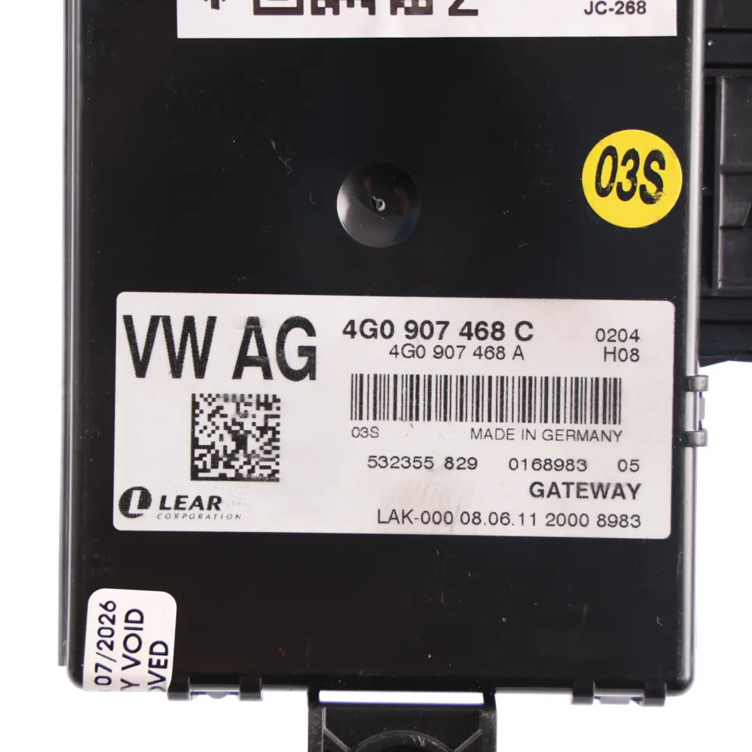 Central Getaway Control Unit Module ECU to Audi A7 4G with Part number 4G0907468C Audi A7 4G Central Getaway Control Unit Module ECU - SKU 4G0907468C - Part number 4G0907468C