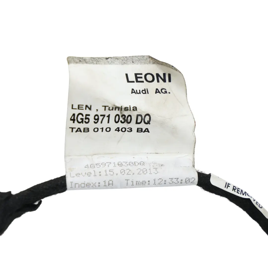 Audi A6 C7 Door Wiring Harness Front Passenger Side - SKU 4G5971030EG - Part number 4G5971030EG