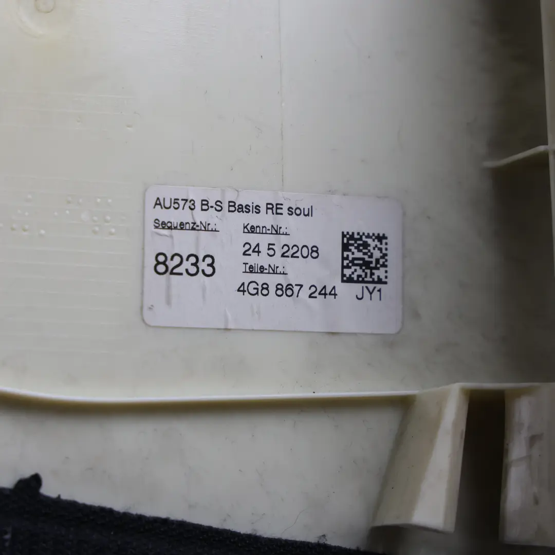 Rivestimento Modanatura Montante B Superiore Nero Destro per Audi A7 4G con numero di parte 4G8867244 Audi A7 4G Rivestimento Modanatura Montante B Superiore Nero Destro - SKU 4G8867244 - Numero di parte 4G8867244