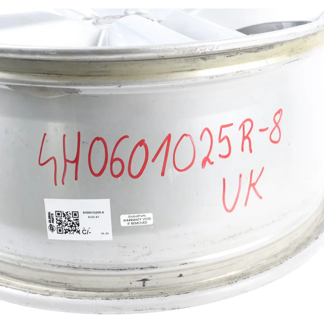 Audi A7 4G A8 4H Silver Wheel Alloy Rim 19" 9J ET:32 Star Spoke - SKU 4H0601025R-8 - Part number 4H0601025R