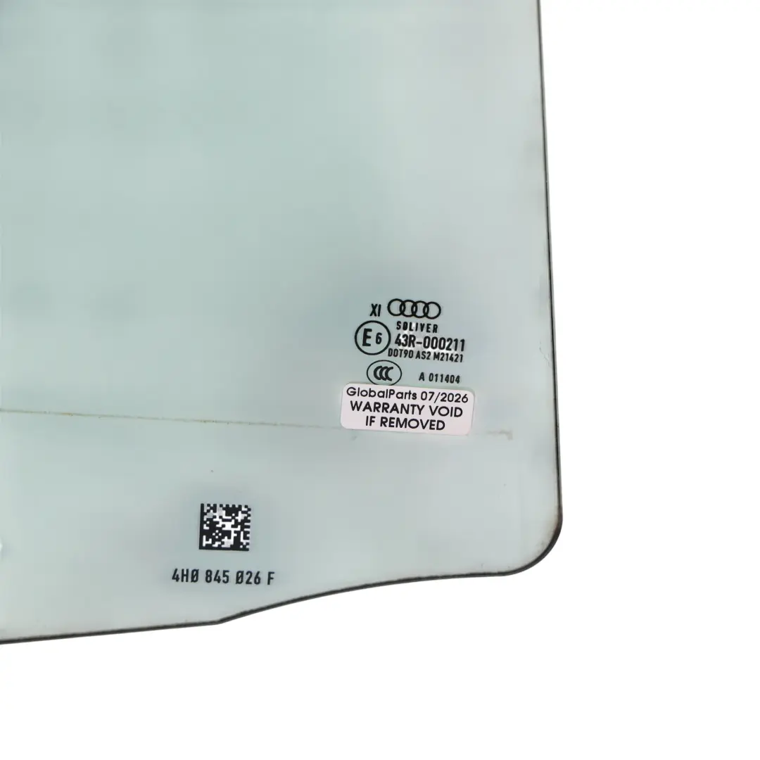 Audi A8 D4 Door Window Glass Double Glazing Rear Right O/S AS2 Green - SKU 4H0845026F - Part number 4H0845026F