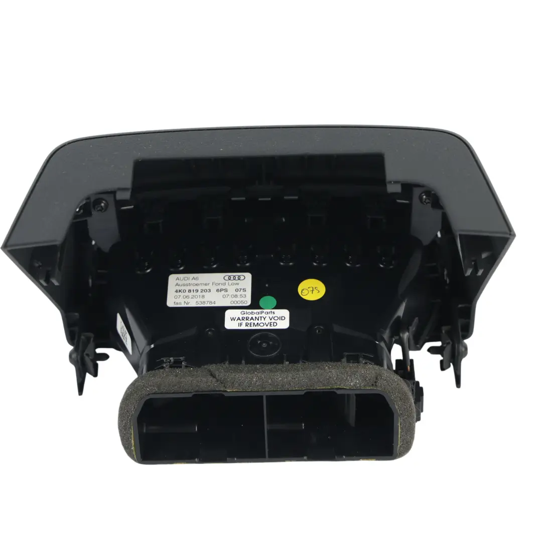 Audi A6 C8 Rear Centre Console Tunnel A/C Air Vent Outlet Cover Grille - SKU 4K0819203-1 - Part number 4K0819203