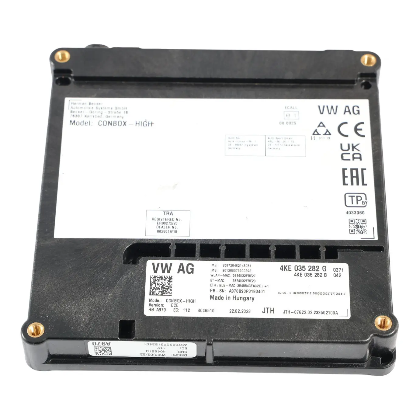 Audi A4 B9 Modulo Unità Controllo Telematica Bluetooth ECU 4KE035282G