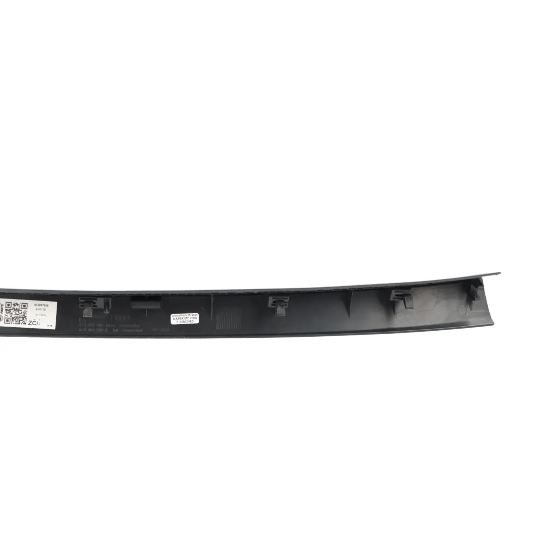 Boot Trunk Lid Tailgate Centre Upper Cover Trim Black to Audi Q7 4L Rear with Part number 4L0867606 Audi Q7 4L Rear Boot Trunk Lid Tailgate Centre Upper Cover Trim Black - SKU 4L0867606 - Part number 4L0867606