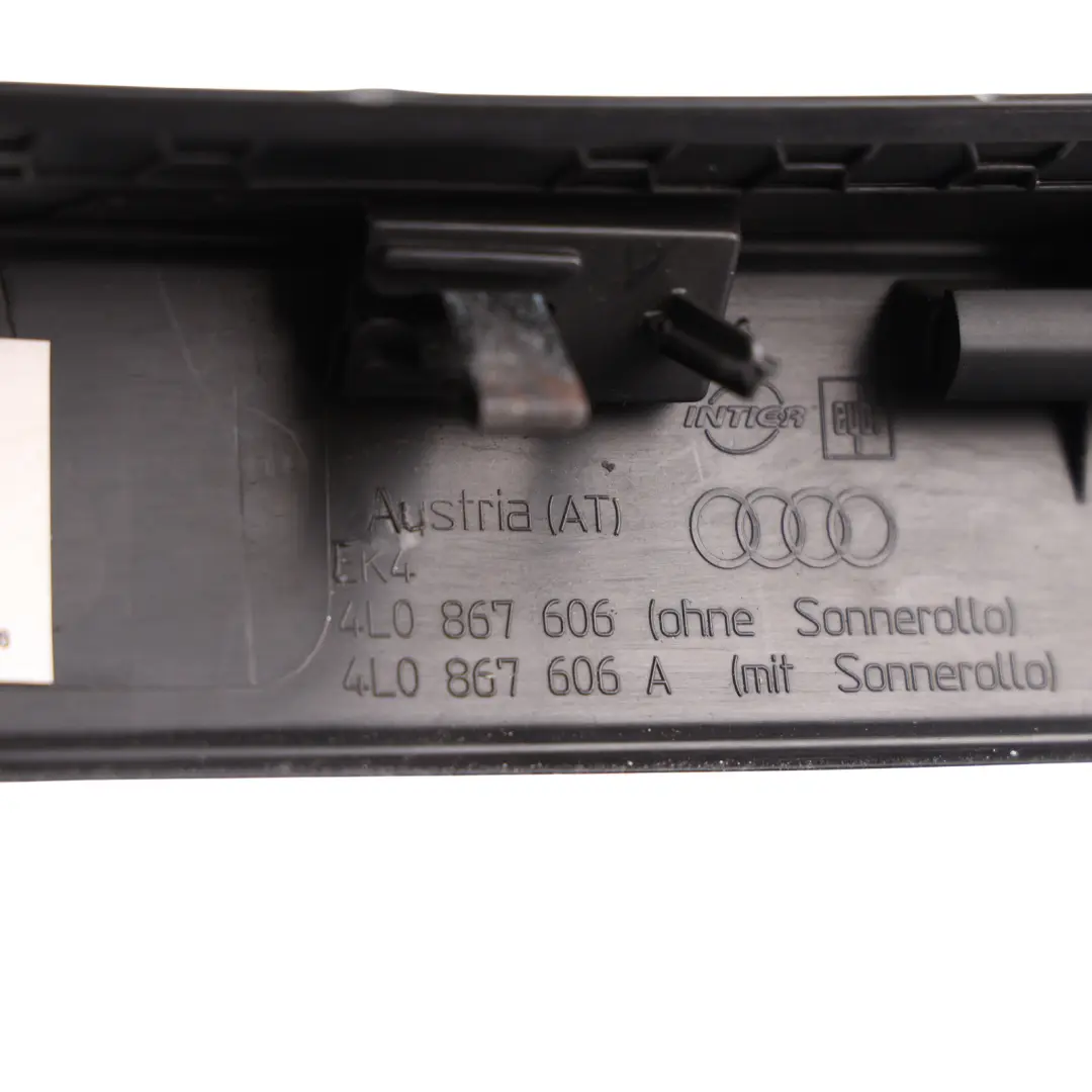 Audi Q7 4L Rear Boot Trunk Lid Tailgate Centre Upper Cover Trim Black - SKU 4L0867606 - Part number 4L0867606