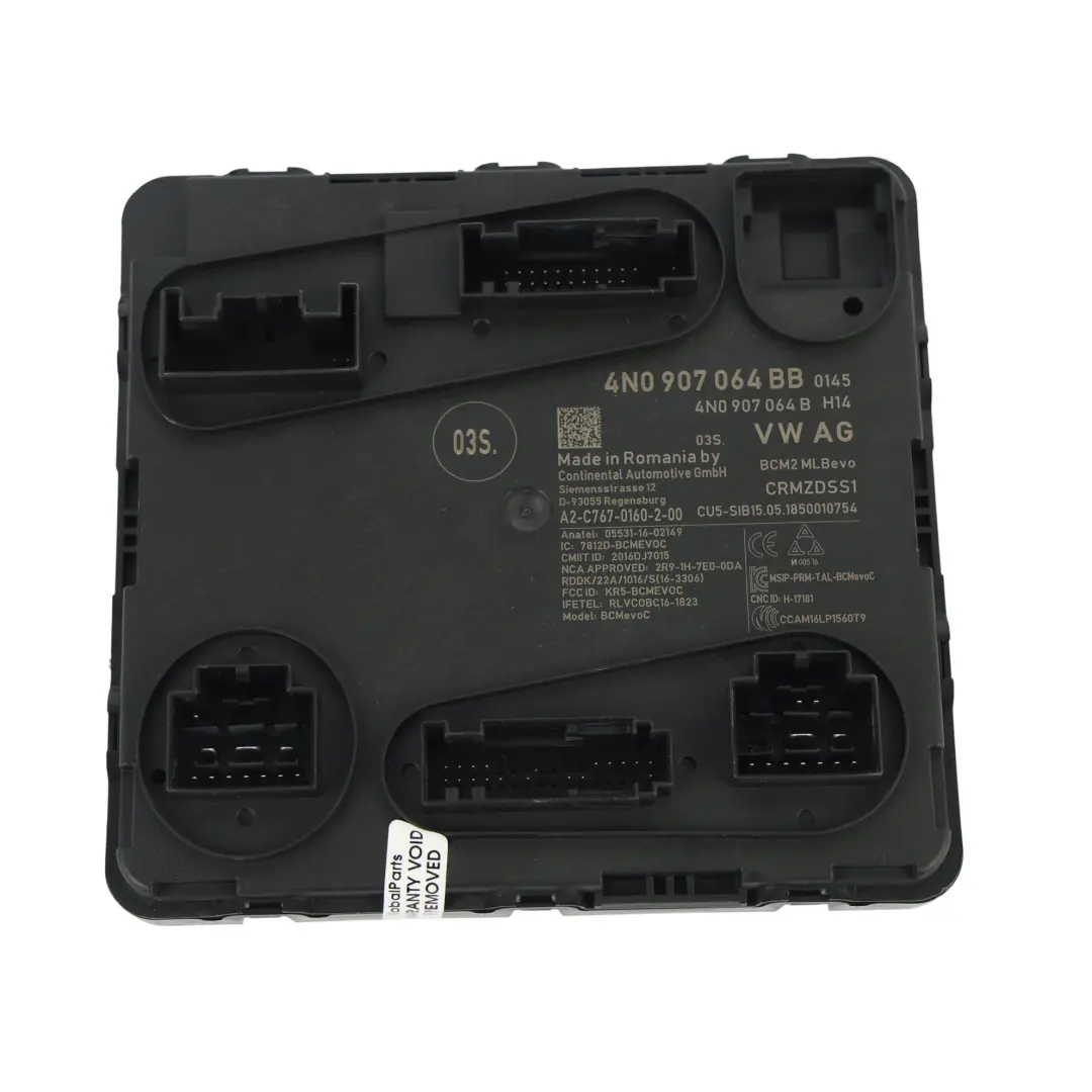 Convenience Control Module Body Control Unit ECU to Audi A6 C8 Comfort with Part number 4N0907064BB Audi A6 C8 Comfort Convenience Control Module Body Control Unit ECU - SKU 4N0907064BB - Part number 4N0907064BB
