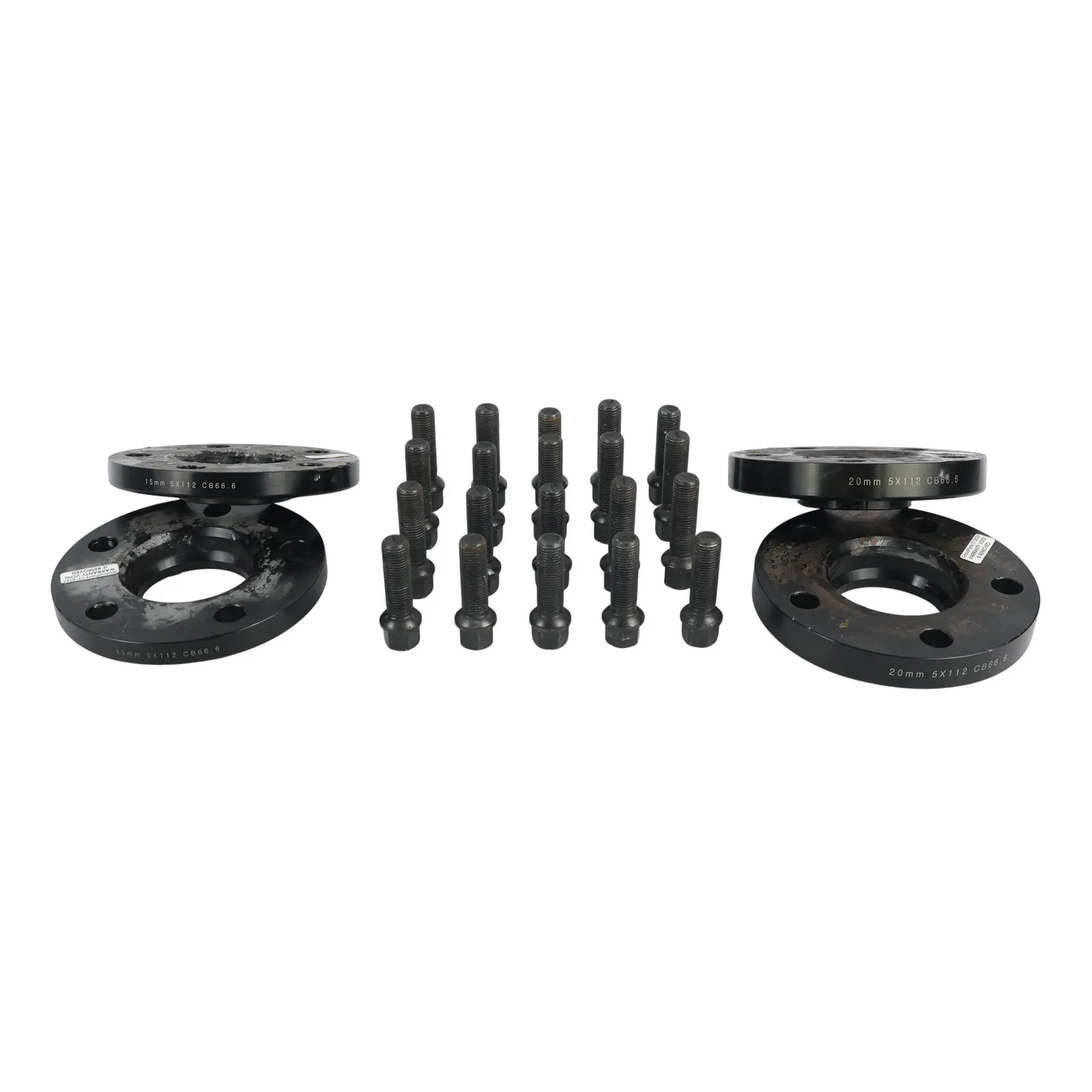 Wheel Spacers Hubcentric 5x112 66.6mm 2x 15mm 2x 20mm Wheel Nut Set