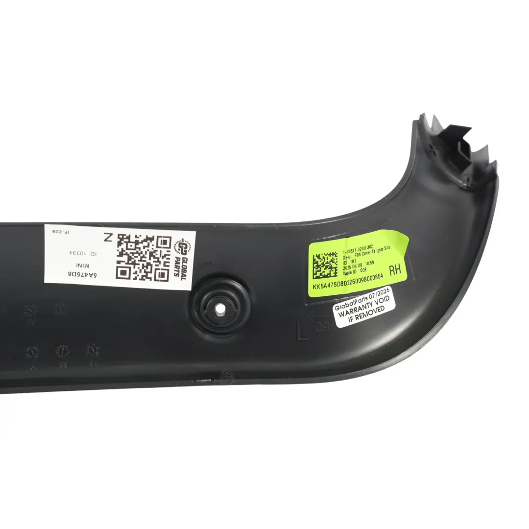 F66 Tailgate Frame Trim Cover Panel Moulding Right O/S to Mini with Part number 5A475D8 Mini F66 Tailgate Frame Trim Cover Panel Moulding Right O/S - SKU 5A475D8 - Part number 5A475D8