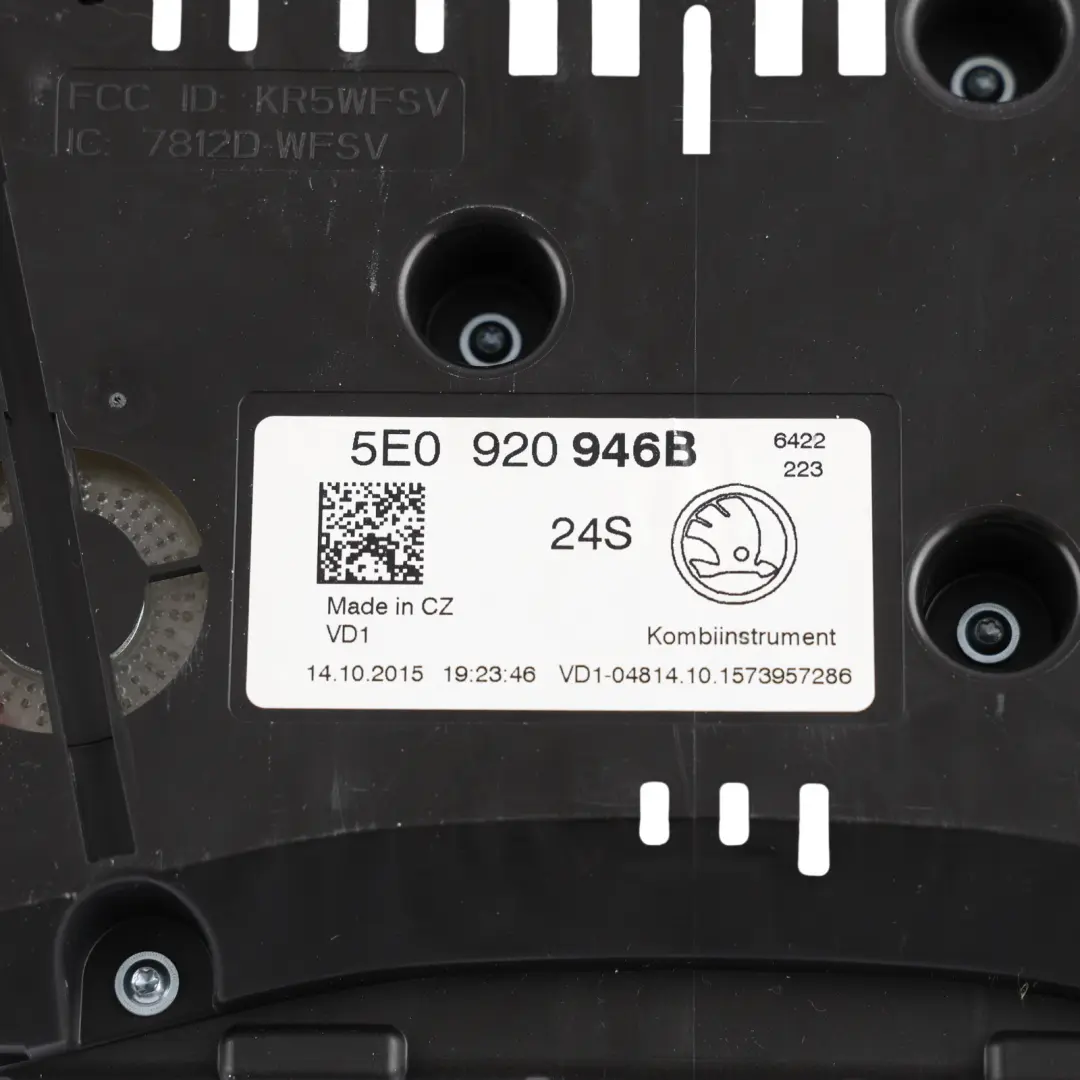 Mk3 VRS Instrument Cluster Speedo Clocks Petrol Manual to Skoda Octavia with Part number 5E0920946B Skoda Octavia Mk3 VRS Instrument Cluster Speedo Clocks Petrol Manual - SKU RHD-5E0920946B - Part number 5E0920946B