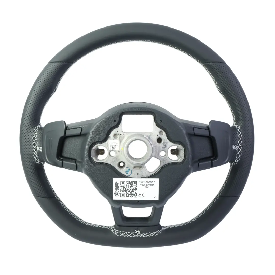Steering Wheel NEW Black Leather Flat Bottom to Volkswagen Golf Mk7 R with Part number 5G0419091CN Volkswagen Golf Mk7 R Steering Wheel NEW Black Leather Flat Bottom - SKU 5G0419091CN-1 - Part number 5G0419091CN