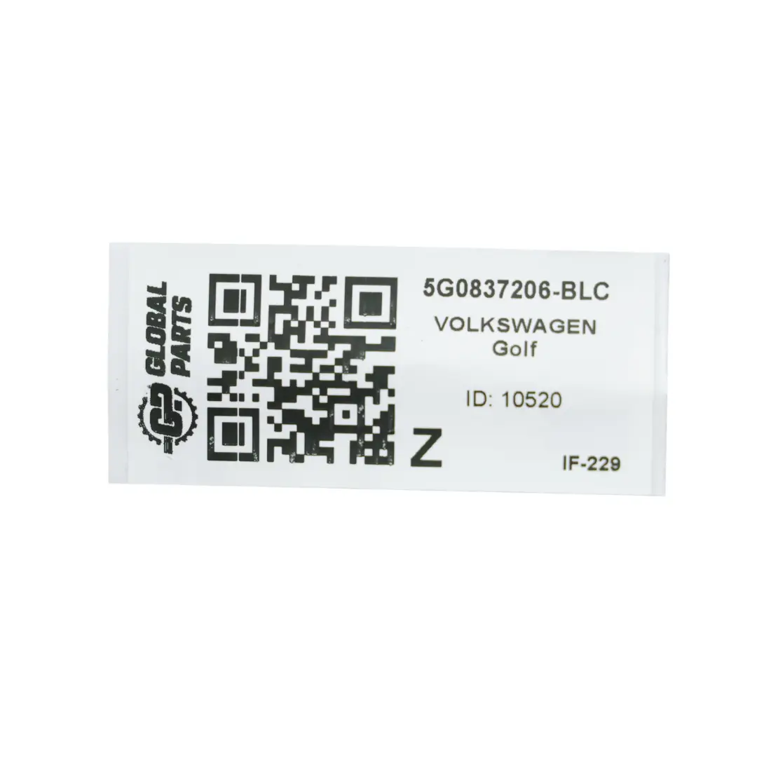 Volkswagen Golf Mk7 Tirador Puerta Trasera Negro 041 - SKU 5G0837206-BLC - Número de pieza 5G0837206