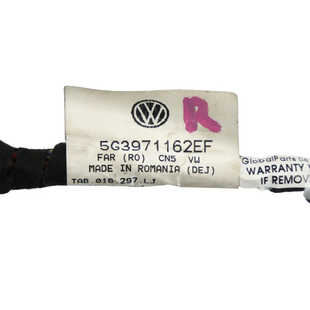 VW Golf 5G MK7 3D Front Door Wiring Loom Harness Driver's Side - SKU RHD-5G3971162EF - Part number 5G3971162EF