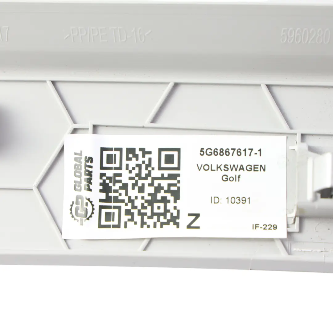 Volkswagen Golf R Mk7 Tira Moldura Techo Interior Trasera Gris - SKU 5G6867617-1 - Número de pieza 5G6867617