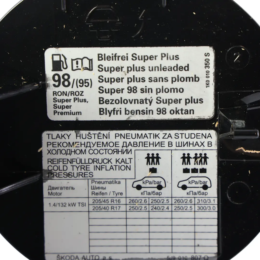 Filler Flap Cap Door Housing Black Magic Pearl - F9R to Skoda Fabia Rs 5j Fuel with Part number 5J9809857A Skoda Fabia Rs 5j Fuel Filler Flap Cap Door Housing Black Magic Pearl - F9R - SKU 5J9809857A-BMA - Part number 5J9809857A