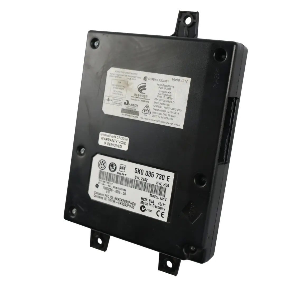 Bluetooth Steuergerät Modul für Skoda Yeti 5L mit Teilenummer 5K0035730E Skoda Yeti 5L Bluetooth Steuergerät Modul - SKU 5K0035730E - Teilenummer 5K0035730E