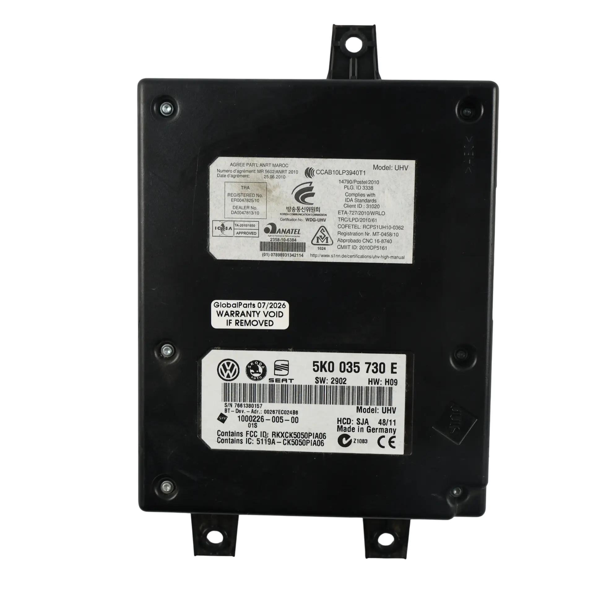 Skoda Yeti 5L Bluetooth Control Unit Module 5K0035730E