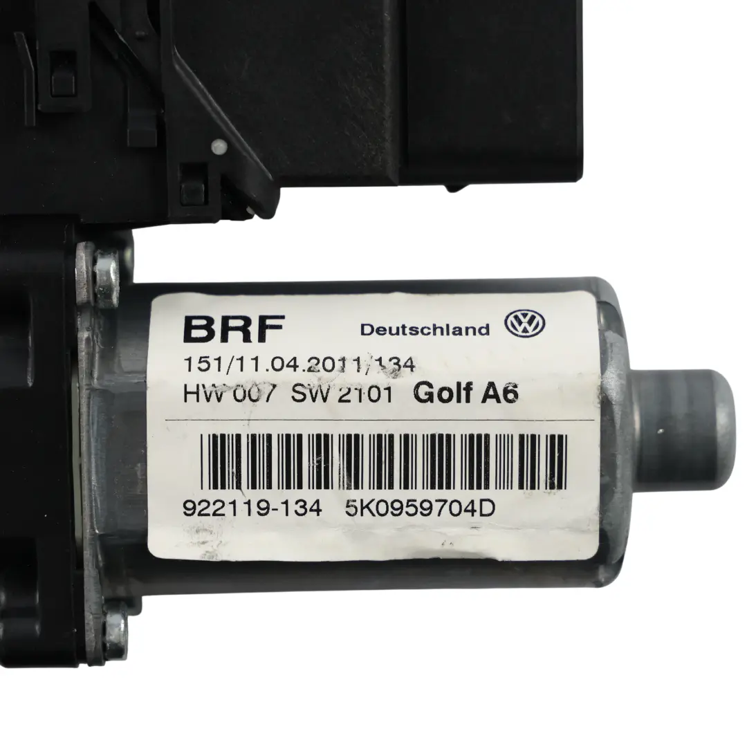Mk6 5Dr Rear Door Window Lifter Motor Right O/S to Volkswagen Golf with Part number 5K0959795 Volkswagen Golf Mk6 5Dr Rear Door Window Lifter Motor Right O/S - SKU 5K0959795 - Part number 5K0959795