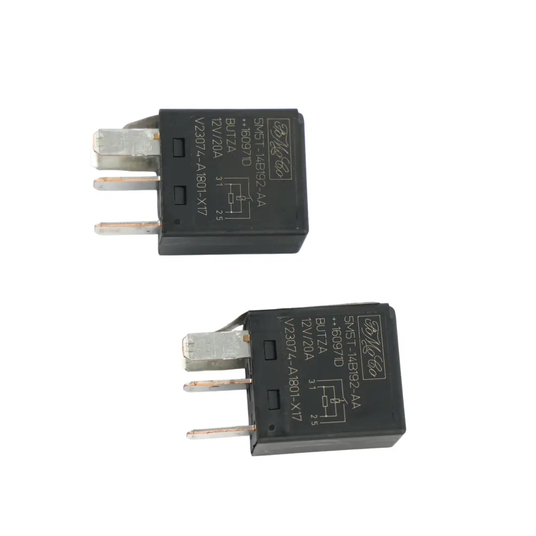 Ford Transit Mk8 Relay 4-Pin Black 12V 20A SET X2 - SKU 5M5T-14B192-AA-1 - Part number 5M5T-14B192-AA