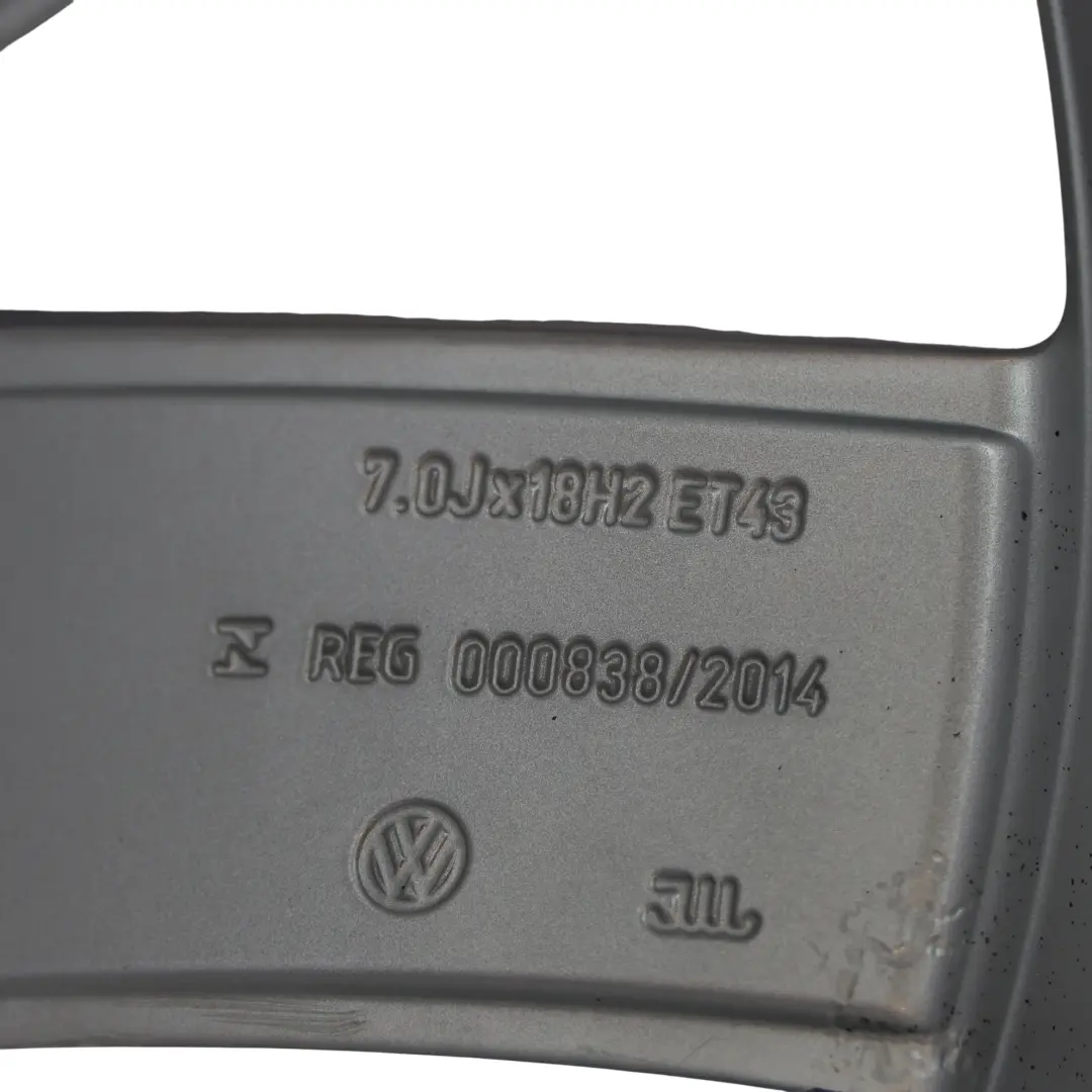 Volkswagen VW Tiguan 5N Silver Alloy Wheel Rim 18" ET:43 7J Spoke New York - SKU 5N0601025AF-3 - Part number 5N0601025AF