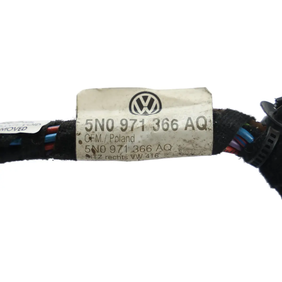 Front Seat Wiring Loom Harness Right O/S to Volkswagen Tiguan 5N with Part number 5N0971366AQ Volkswagen Tiguan 5N Front Seat Wiring Loom Harness Right O/S - SKU 5N0971366AQ - Part number 5N0971366AQ