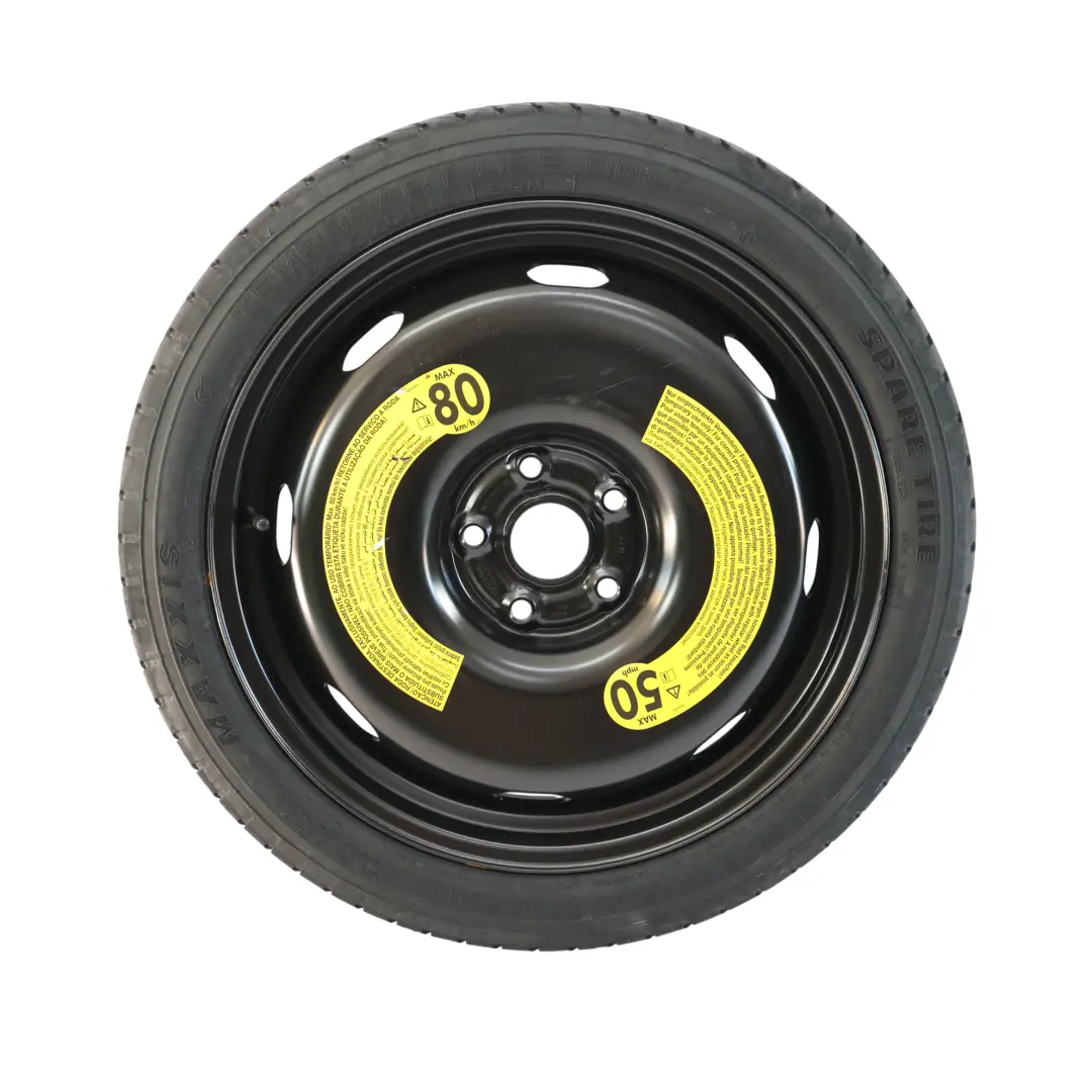 VW Golf Mk7 Spare Wheel Steel R18 Tyre Maxxis 3.5J ET: 25.5 125/70 - SKU 5Q0601027BT-1 - Part number 5Q0601027BT