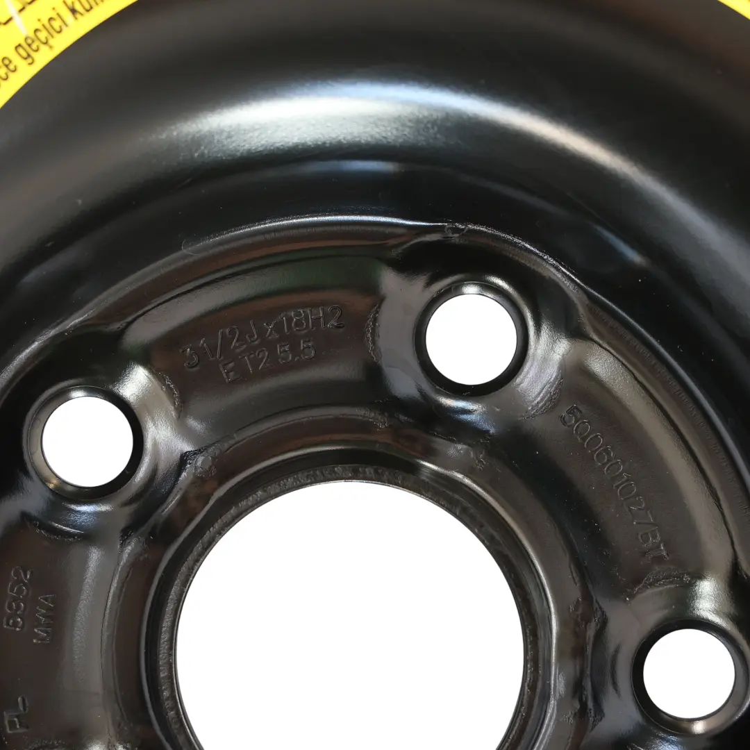 Notrad Stahl R18 Maxxis 3.5J ET: 25.5 für Volkswagen Golf Mk7 mit Teilenummer 5Q0601027BT Volkswagen Golf Mk7 Notrad Stahl R18 Maxxis 3.5J ET: 25.5 - SKU 5Q0601027BT-1 - Teilenummer 5Q0601027BT