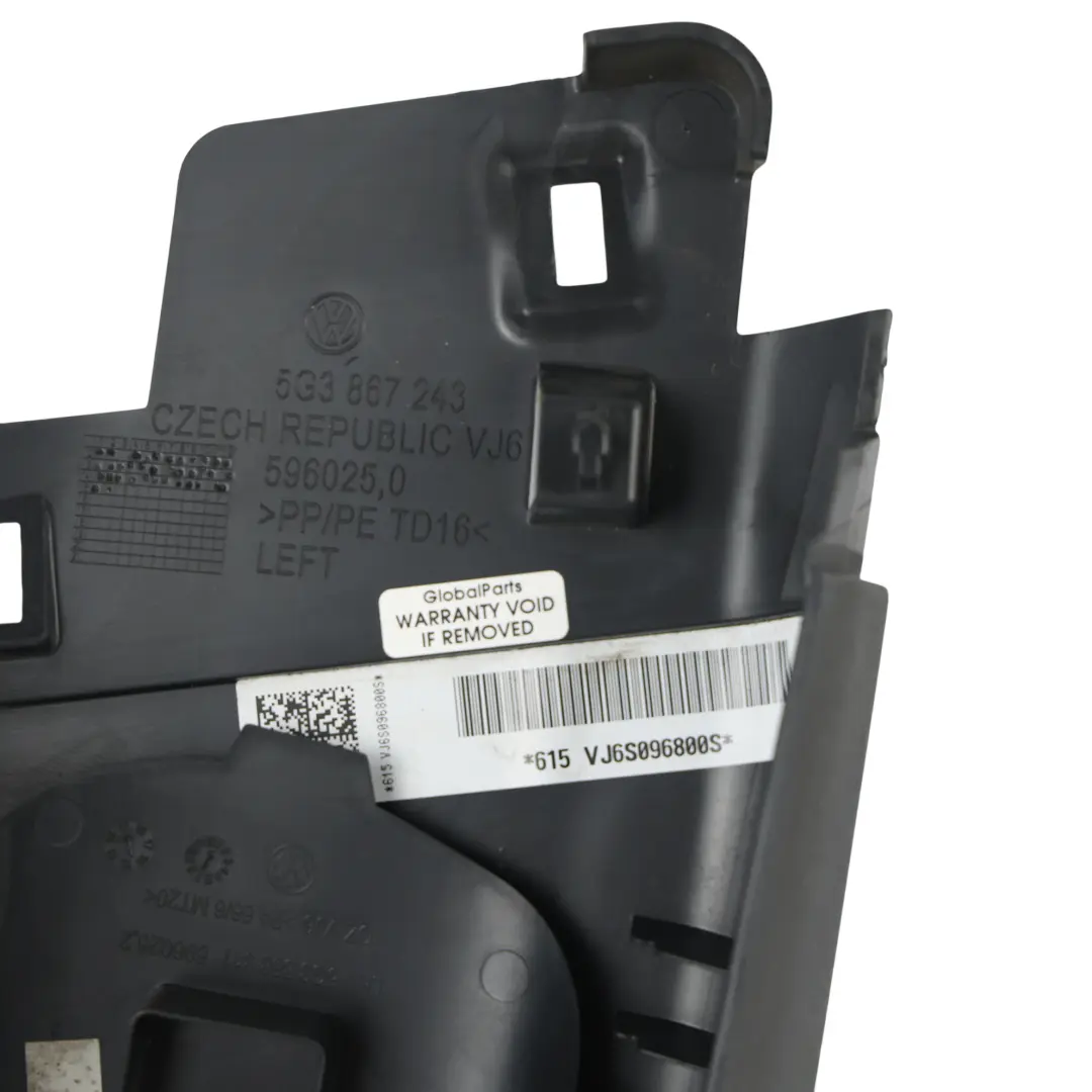 B-Säule Verkleidung Blende Oben Links für Volkswagen Golf Mk7 3D mit Teilenummer 5G3867243 Volkswagen Golf Mk7 3D B-Säule Verkleidung Blende Oben Links - SKU 5G3867243-1 - Teilenummer 5G3867243