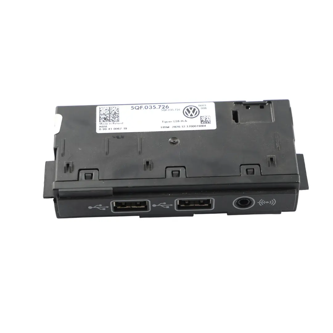 Volkswagen Tiguan MK2 Módulo Conexión Media Puerto AUX Doble USB - SKU 5QF035726 - Número de pieza 5QF035726