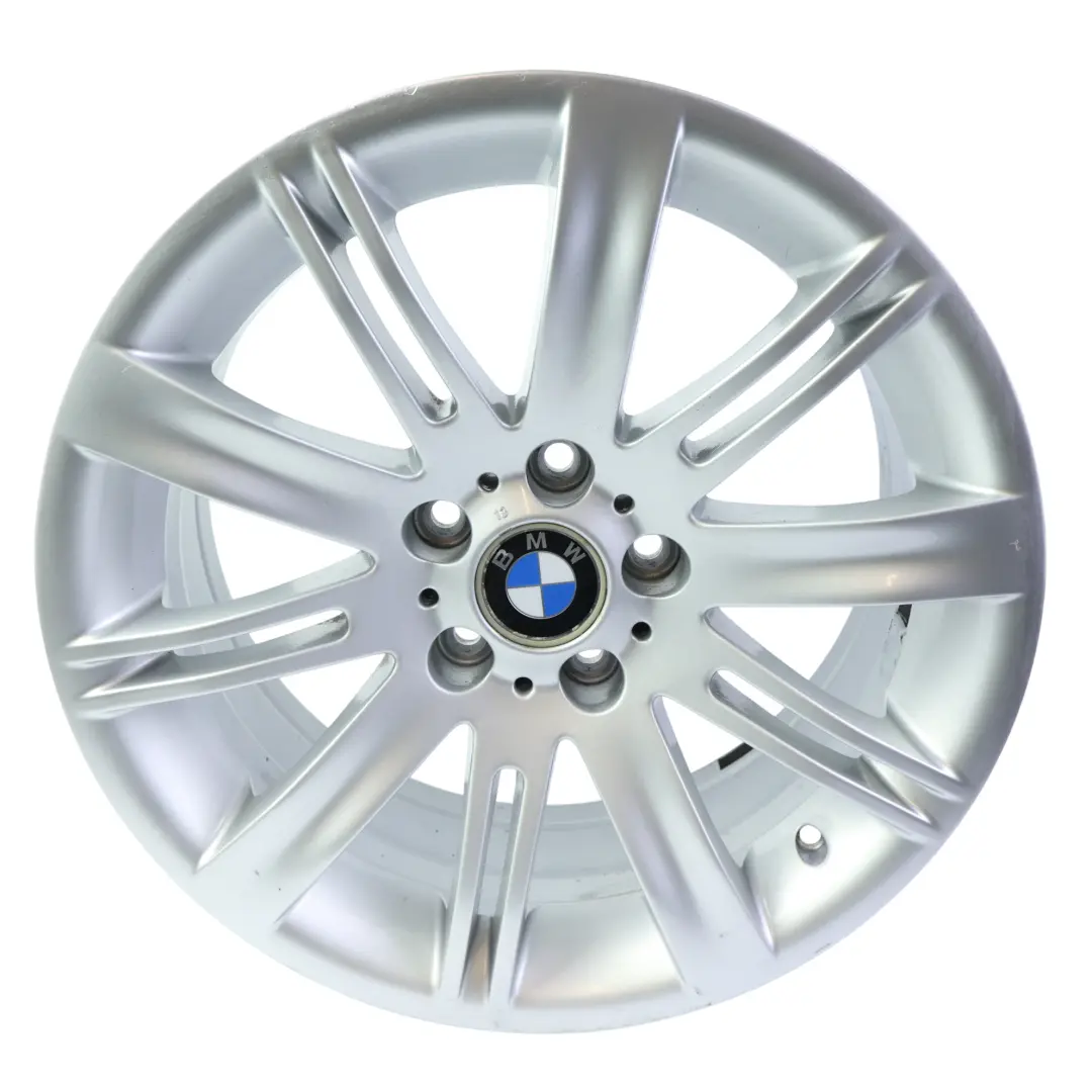Przednia Felga Aluminiowa Srebrna 18" 8J ET:14 Styl 120 do BMW E63 o numerze 6760625 BMW E63 Przednia Felga Aluminiowa Srebrna 18" 8J ET:14 Styl 120 - SKU 6760625-2 - Numer Części 6760625