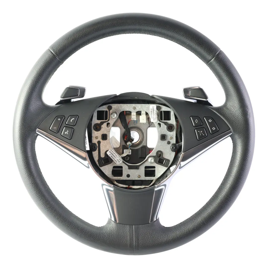 Steering Wheel Black Leather Sport Paddle Shift Lane Assistant to BMW E60 LCI with Part number 6774124 BMW E60 LCI Steering Wheel Black Leather Sport Paddle Shift Lane Assistant - SKU 6774124-1 - Part number 6774124